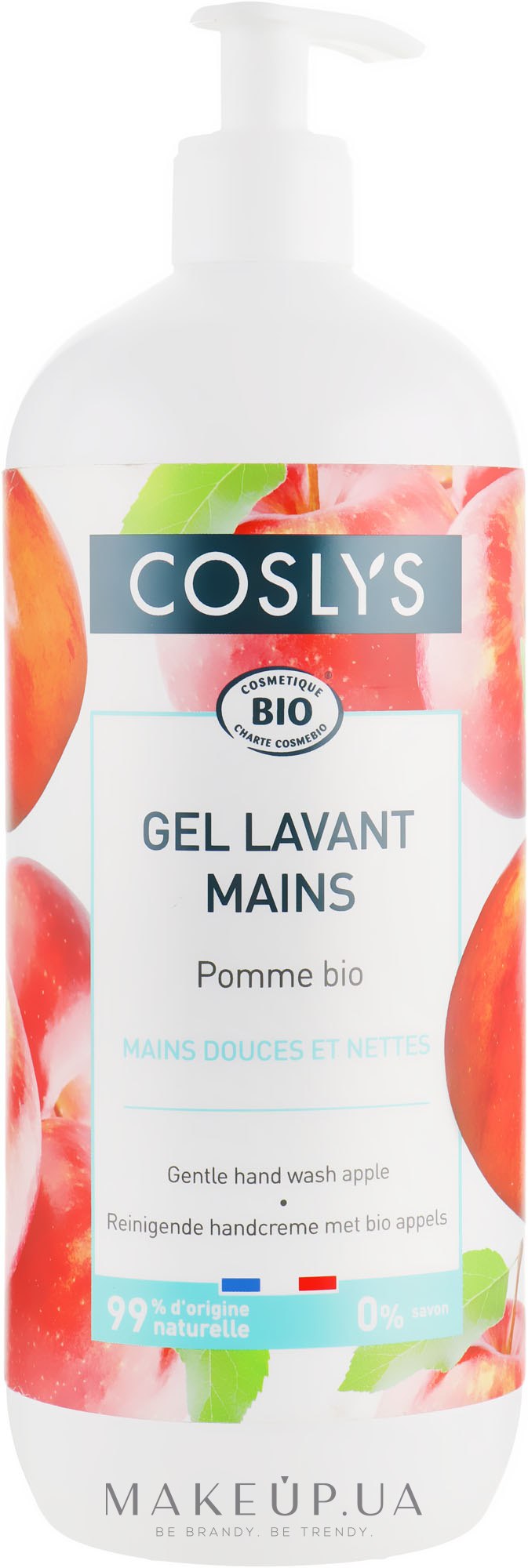 Нежный крем для мытья рук с французским органическим яблоком - Coslys Gentle Hand Wash With Organic Apple — фото 1000ml