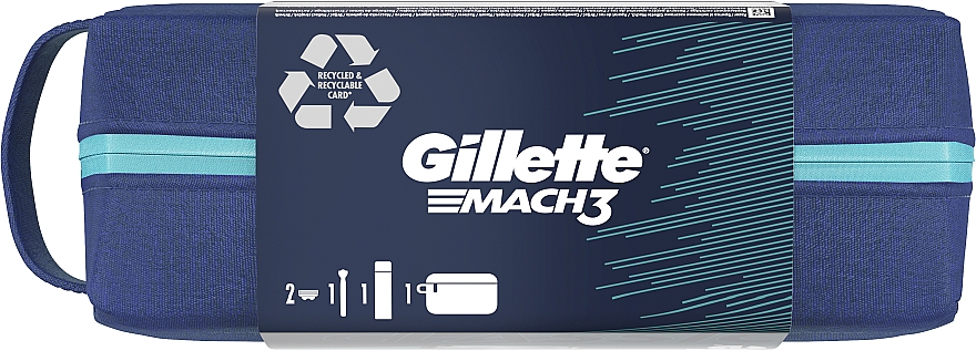 Набор - Gillette Mach3 (razor/1pc + foam/200ml + bag/1pc) — фото N3