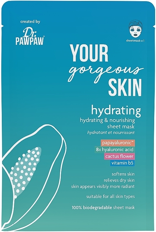 Тканевая маска для лица - Dr. PAWPAW Your Gorgeous Skin Hydrating Sheet Mask — фото N1