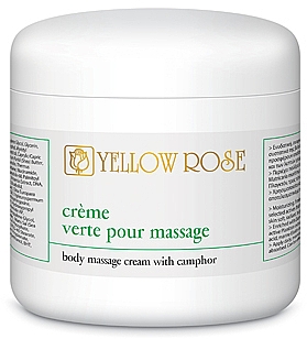 Камфорний крем для масажу - Yellow Rose Body Massage Cream With Camphor (Salon Size) — фото N1