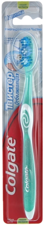 Зубная щетка "Отбеливающая" средней жесткости, зеленая - Colgate Whitening Medium Toothbrush — фото N1