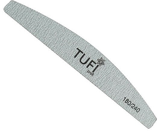 Пилочка-півколо для нігтів 180/240, сіра - Tufi Profi Premium — фото N1
