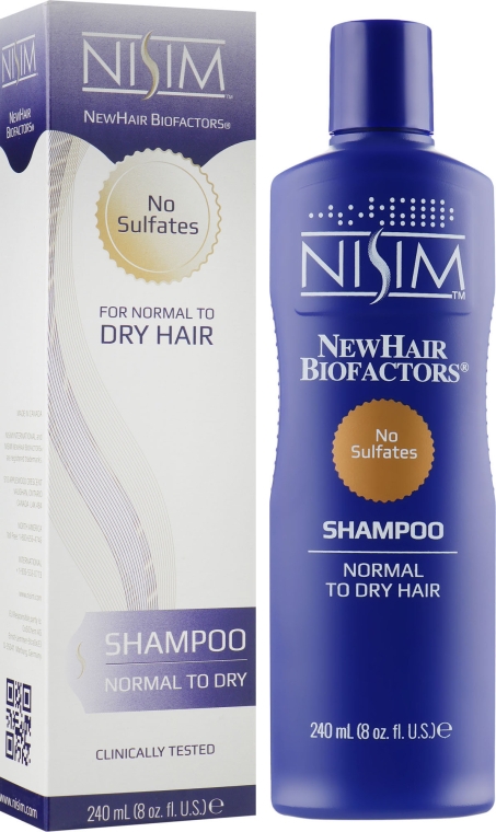 Шампунь для сухого та нормального волосся, від випадіння - Nisim NewHair Biofactors Shampoo