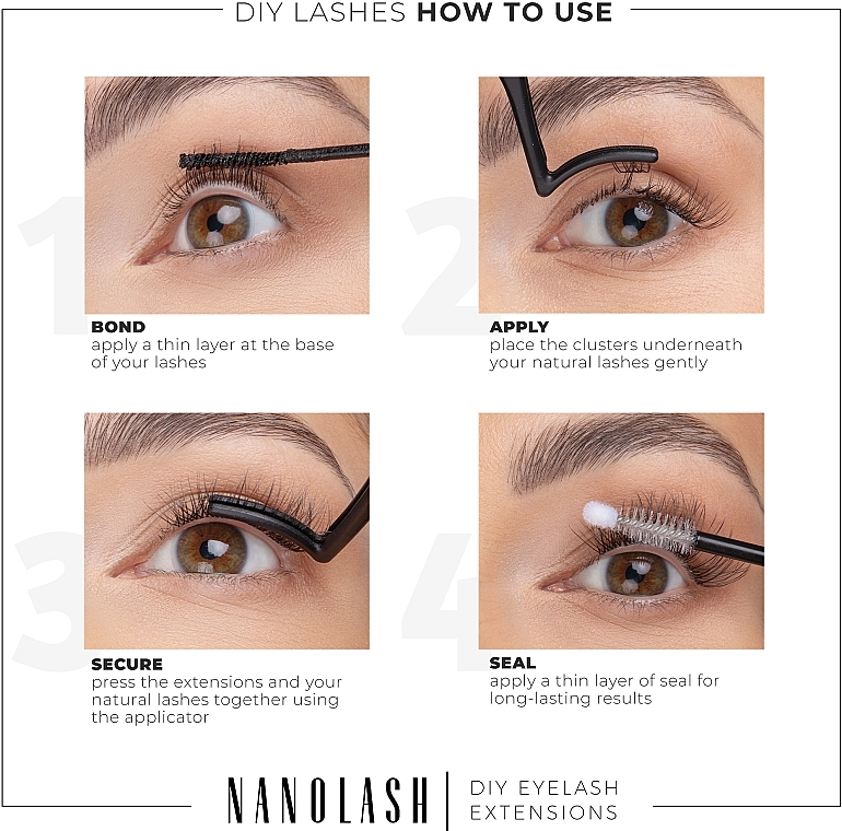 Накладные ресницы - Nanolash Diy Eyelash Extensions Flirty — фото N9