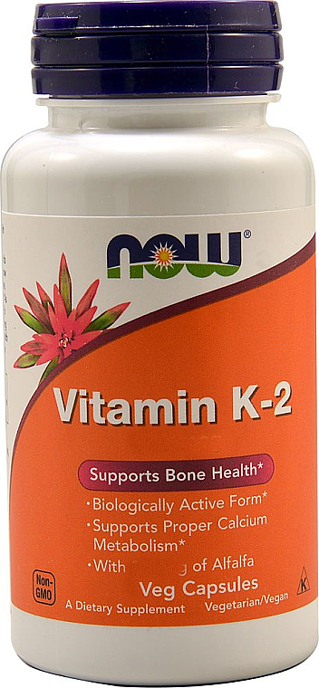 Желатиновые капсулы "Витамин К2" - Now Foods Vitamin K-2 100 mcg — фото N1