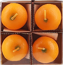 Набір декоративних свічок, апельсини - AD (candle/4pcs) — фото N1