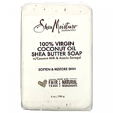 Парфумерія, косметика Мило з кокосовим маслом та маслом ши - Shea Moisture 100 % Virgin Coconut Oil Shea Butter Soap