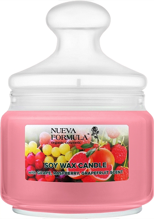 Ароматическая свеча "Виноград, малина, грейпфрут " в банке - Nueva Formula Soy Wax Candle