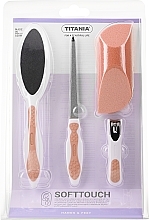 Набор для маникюра, светло-оранжевый - Titania Softtouch Manicure & Pedicure Set — фото N1