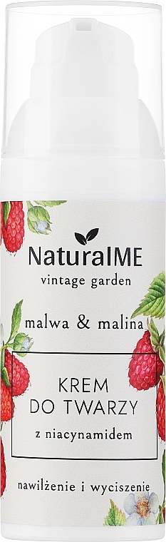 Крем для лица с ниацинамидом "Мальва и малина" - NaturalME Vintage Garden Malwa & Raspberry Moisturizing & Calming Cream With Niacinamide — фото N1