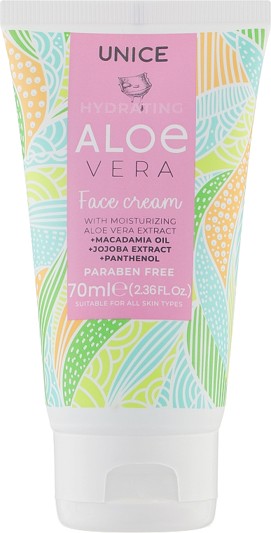 Крем для обличчя з алое вера - Unice Hydrating Aloe Vera Face Cream