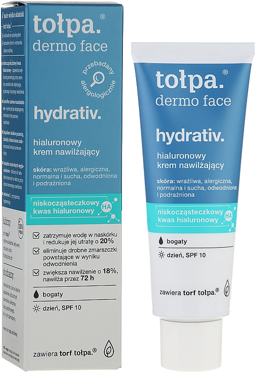 Увлажняющий успокаивающий крем - Tołpa Dermo Face Hydrativ SPF 10 — фото N2