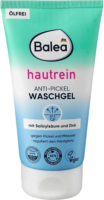 Гель для умывания против прыщей с салициловой кислотой и цинком - Balea Hautrein Anti-Pickel Waschgel