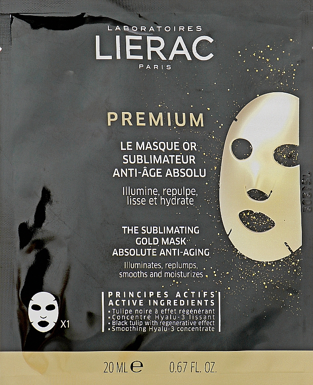 Тканинна маска для обличчя - Lierac Premium The Sublimating Gold Mask — фото N1