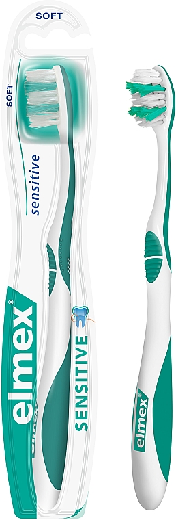 М'яка зубна щітка, зелена - Elmex Sensitive Toothbrush Extra Soft — фото N1