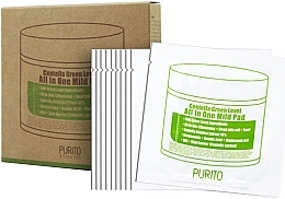 Зволожувальні педи для очищення шкіри з центелою - Purito Centella Green Level All In One Mild Pad — фото N4