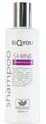 Шампунь для блиску й росту волосся "Shine" - Bio2You Natural Shampoo For Hair — фото N1