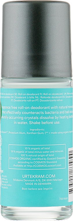 Роликовый дезодорант "Без запаха" - Urtekram Deo Crystal No Perfume — фото N2