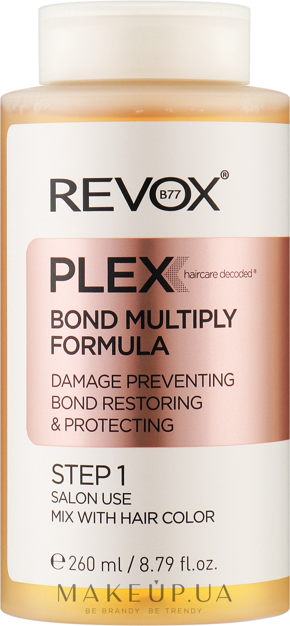 Средство для салонного восстановления волос, шаг 1 - Revox Plex Bond Multiply Formula Step 1 — фото 260ml