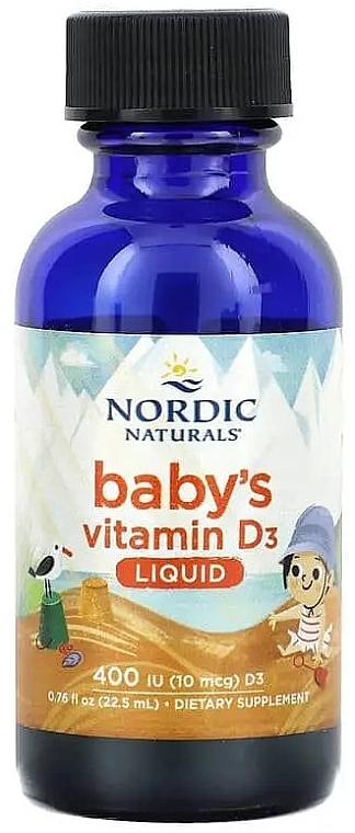 Вітамін D3 для дітей рідкий, 400 МО - Nordic Naturals Baby's Vitamin D3 Liquid 400 IU — фото N1