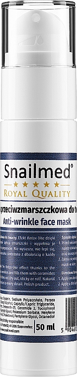 Активна ботокс-маска проти зморщок - Snailmed Royal Quality Anti-Wrinkle Face Mask — фото N3
