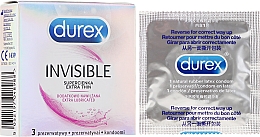Презервативи додатково зволожені, ультратонкі, 3 шт. - Durex Invisible — фото N3