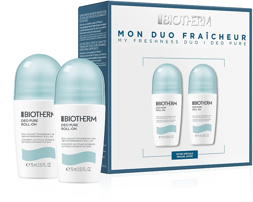 Набор - Biotherm Deo Pure (deo/75ml + deo/75ml) — фото N1