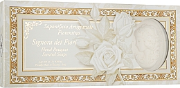 Парфумерія, косметика Набір натурального мила у формі леді "Квітковий букет" - Saponificio Artigianale Floral Bouquet Soap (soap/3pcsx125g)