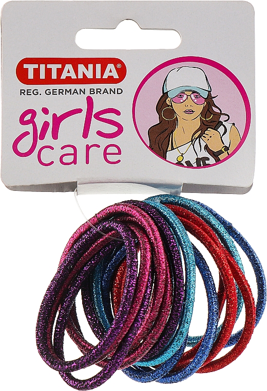 Еластичний затискач для волосся, 15 шт, різнокольорові - Titania Girls Care — фото N1