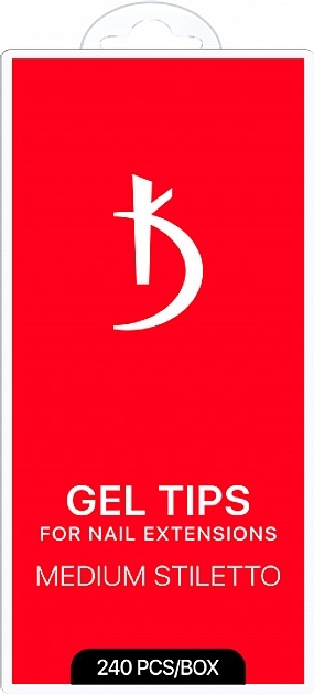 Гелевые типсы для наращивания ногтей "Medium Stiletto" - Kodi Professional Gel Tips — фото N1