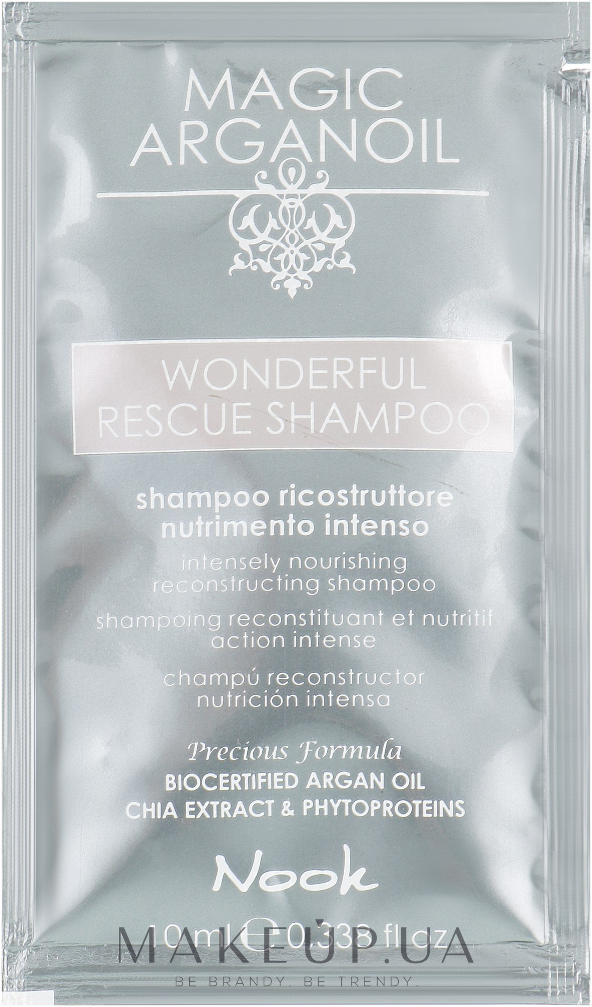 Реконструирующий экстрапитательный шампунь - Nook Magic Arganoil Wonderful Rescue Shampoo (пробник) — фото 10ml