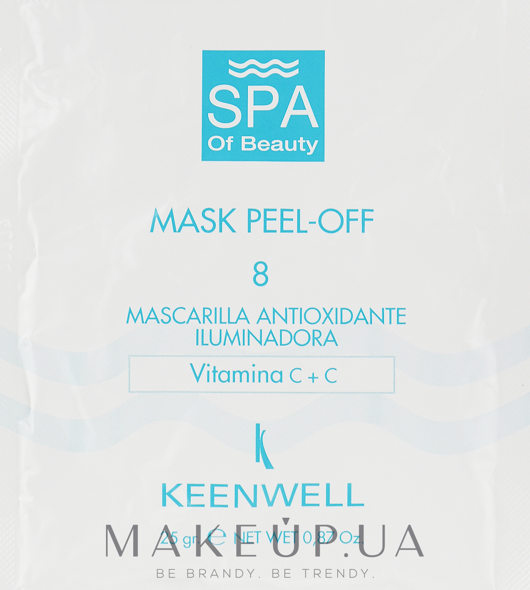 Антиоксидантна депігментувальна альгінатна СПА-маска № 8 - Keenwell SPA of Beauty Mask Peel-Off 8 — фото 25g