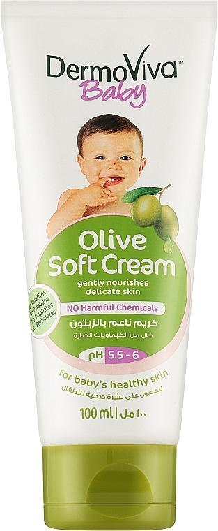 Детский крем с оливковым маслом - Dabur DermoViva Baby Olive Soft Cream  — фото N1