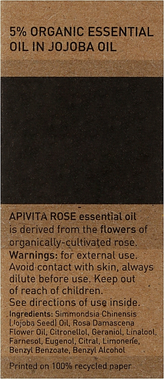 Эфирное масло "Роза" - Apivita Aromatherapy Organic Rose Oil — фото N3