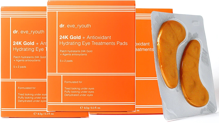 Набір "Патчі для очей" - Dr. Eve_Ryouth 24K Gold + Antioxidant Hydrating Eye Treatments Pads (eye/patch/3x8.5g) — фото N1