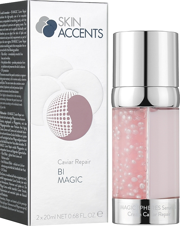 Эмульсионная сыворотка 2в1 с жемчужинами "Восстановление икрой" - Inspira:cosmetics Skin Accents Caviar Repair Anti-age Bi – Magic — фото N2
