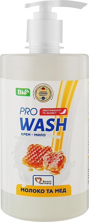 Рідке крем-мило "Молоко та мед" - Pro Wash — фото N1
