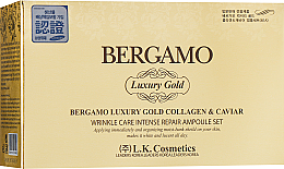 Духи, Парфюмерия, косметика УЦЕНКА Набор сывороток - Bergamo Luxury Gold Collagen & Caviar Ampoule Set (ser/4х13ml) *