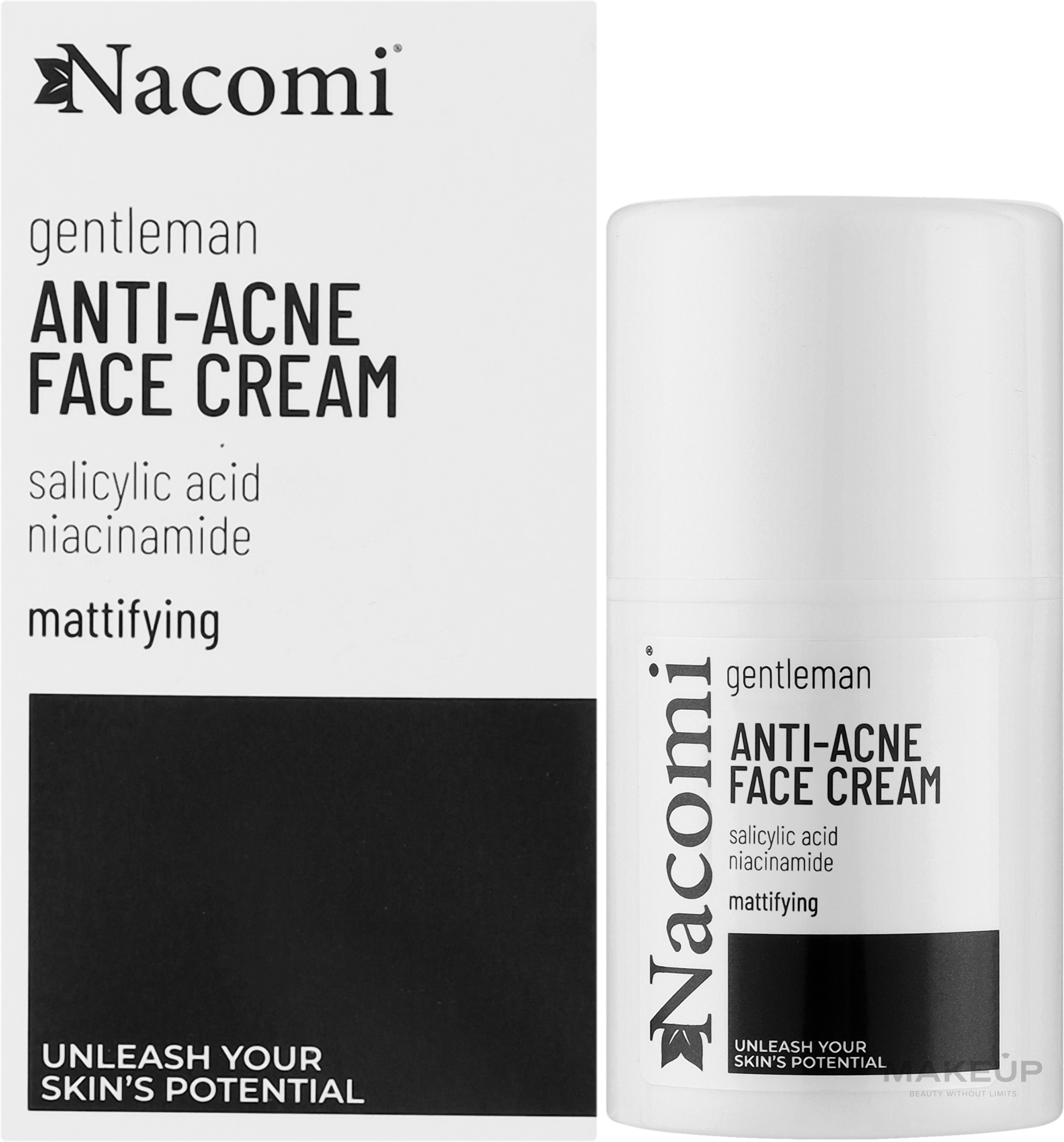 Матувальний крем для обличчя проти прищів, для чоловіків - Nacomi Gentelman Anti-Acne Mattifying Face Cream For Men — фото 50ml