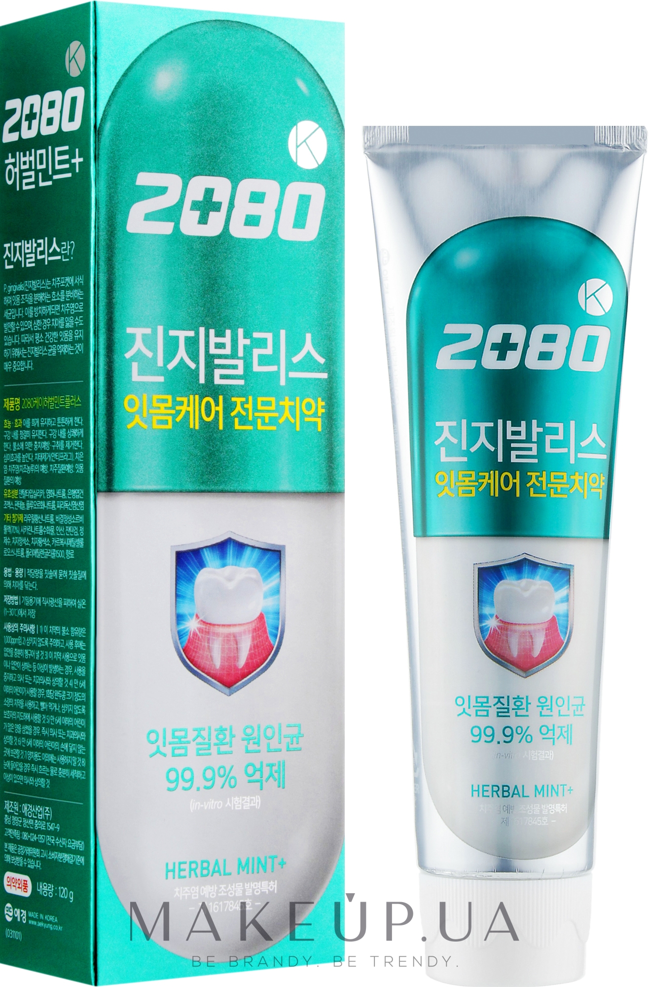 Зубна паста "Кей блакитна з гінкго" - Aekyung 2080 Ginkgo Biloba Herbal MInt Toothpaste — фото 120g