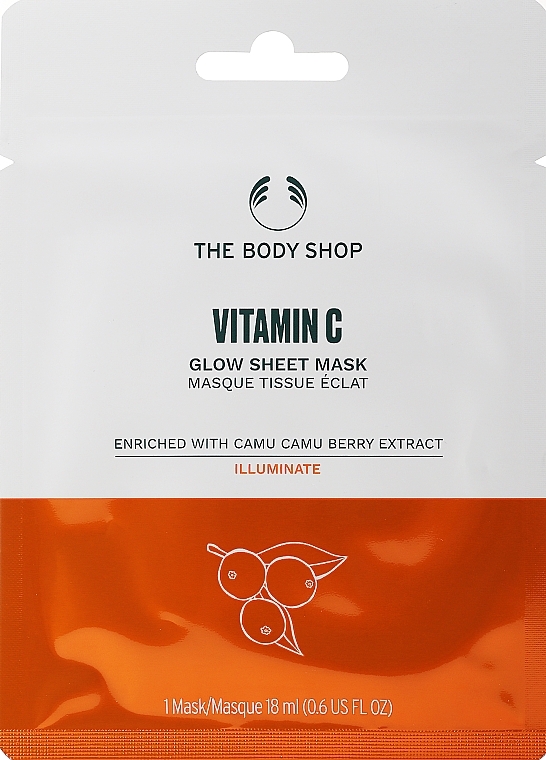 Маска для сяйва шкіри обличчя "Вітамін С" - The Body Shop Vitamin C Glow Sheet Mask — фото N1