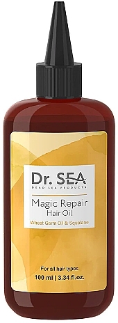 Олія для волосся з олією зародків пшениці та скваланом - Dr.Sea Magic Repair Hair Oil — фото N1