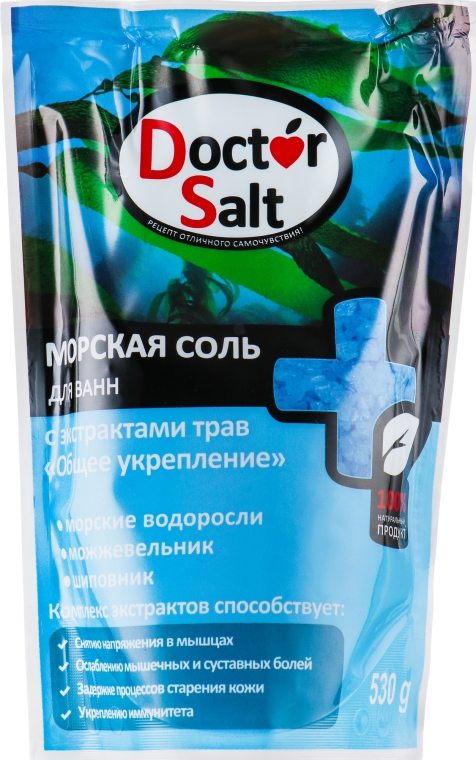 Морська сіль для ванн "Загальне зміцнення", з екстрактами трав - Aqua Cosmetics Doctor Salt — фото N1