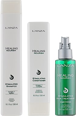 Набір для відновлення і стимулювання росту волосся - L'anza Healing Nourish 3 Step Kit (sh/300ml + cond/250ml + mist/100ml) — фото N2