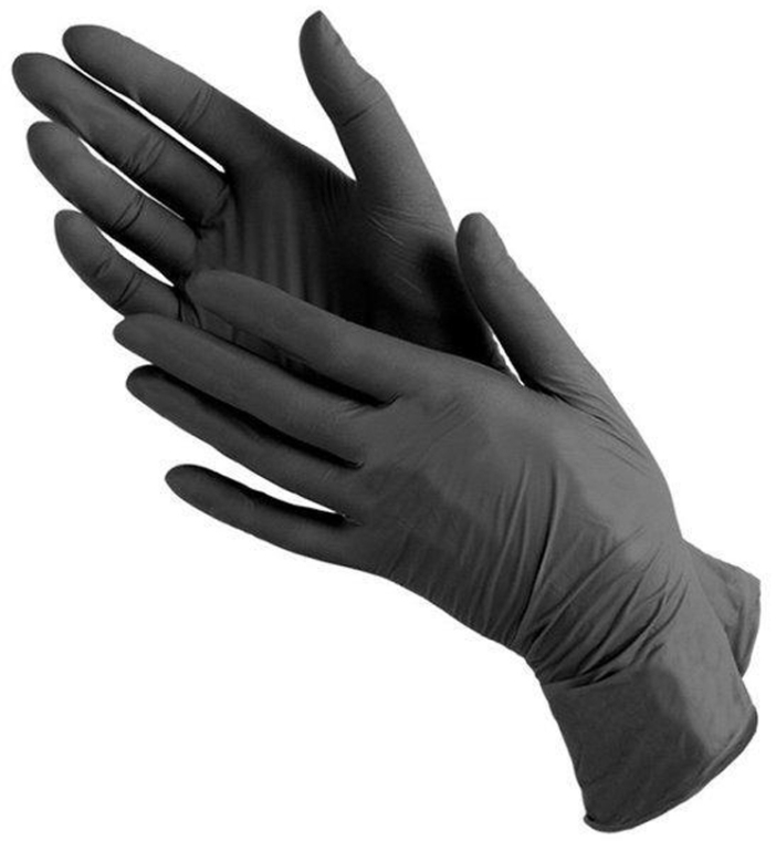 Перчатки нитриловые черные, размер S - PRO service Standard — фото N2