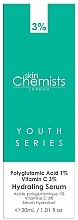 Сыворотка для лица - Skin Chemists Youth Series Polyglutamic Acid 1%, Vitamin C 3% Hydrating Serum — фото N3