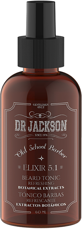 Дезинфицирующий тоник для бороды - Dr Jackson Gentlemen Only Old School Barber Elixir 5.1 Beard Tonic Refreshing — фото N1