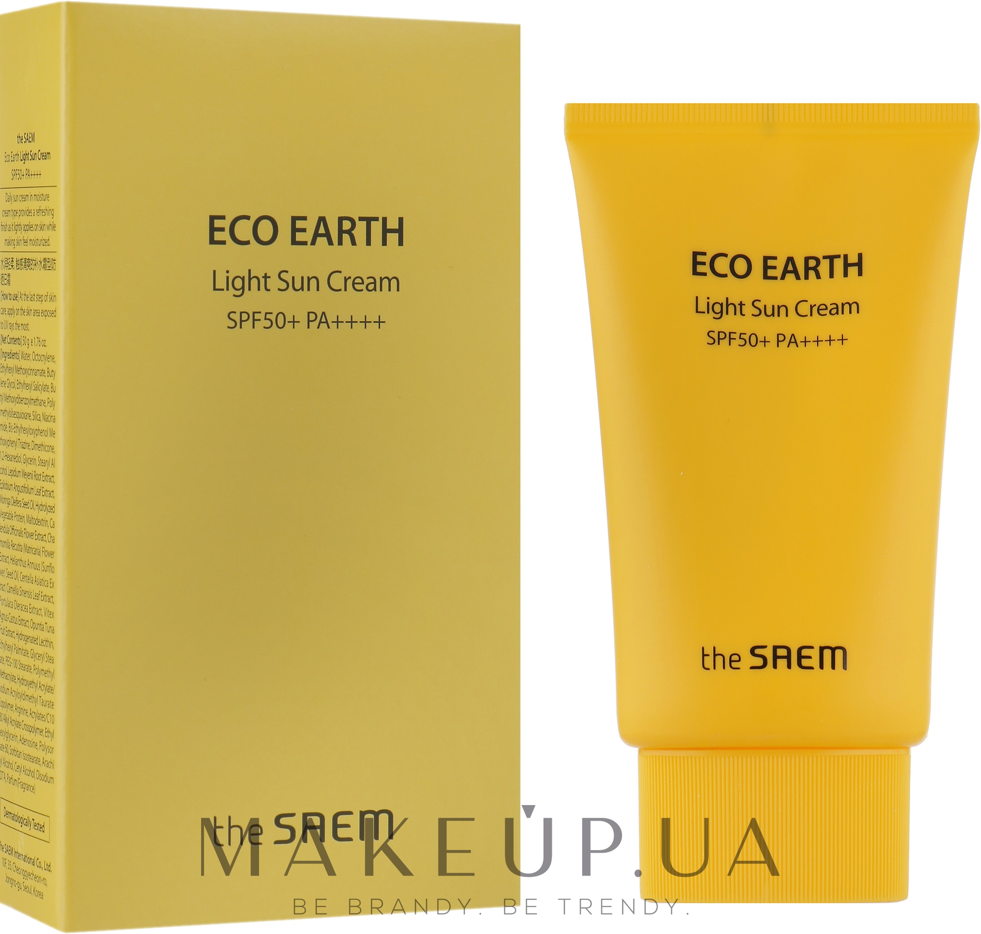 Легкий сонцезахисний крем - The Saem Eco Earth Power Light Sun Cream SPF50+ PA+++ — фото 50ml