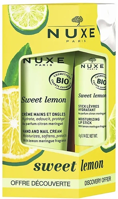 Набор - Nuxe Sweet Lemon (hand/nail/cr/50ml + lip/balm/30ml) — фото N1