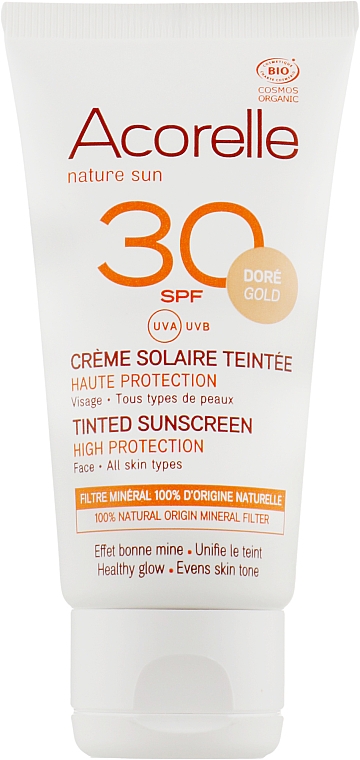 Сонцезахисний крем для обличчя з ефектом тонування - Acorelle Nature Sun Cream SPF30